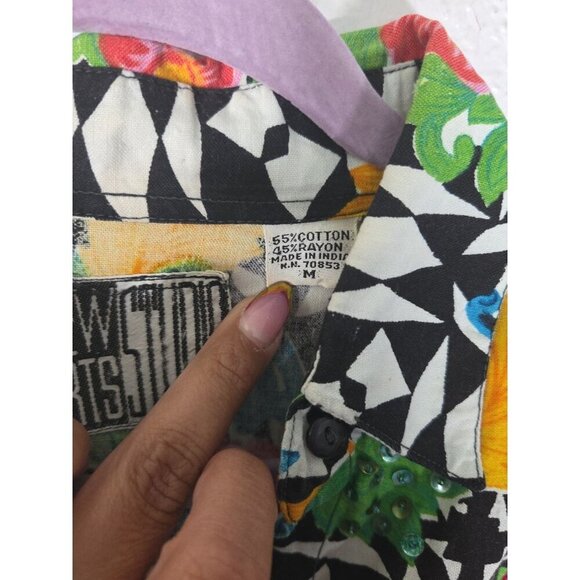 Vintage Andrew Sports Studio Woman’s Med Long Sleeve Button Up Shirt Sequin - Picture 2 of 6